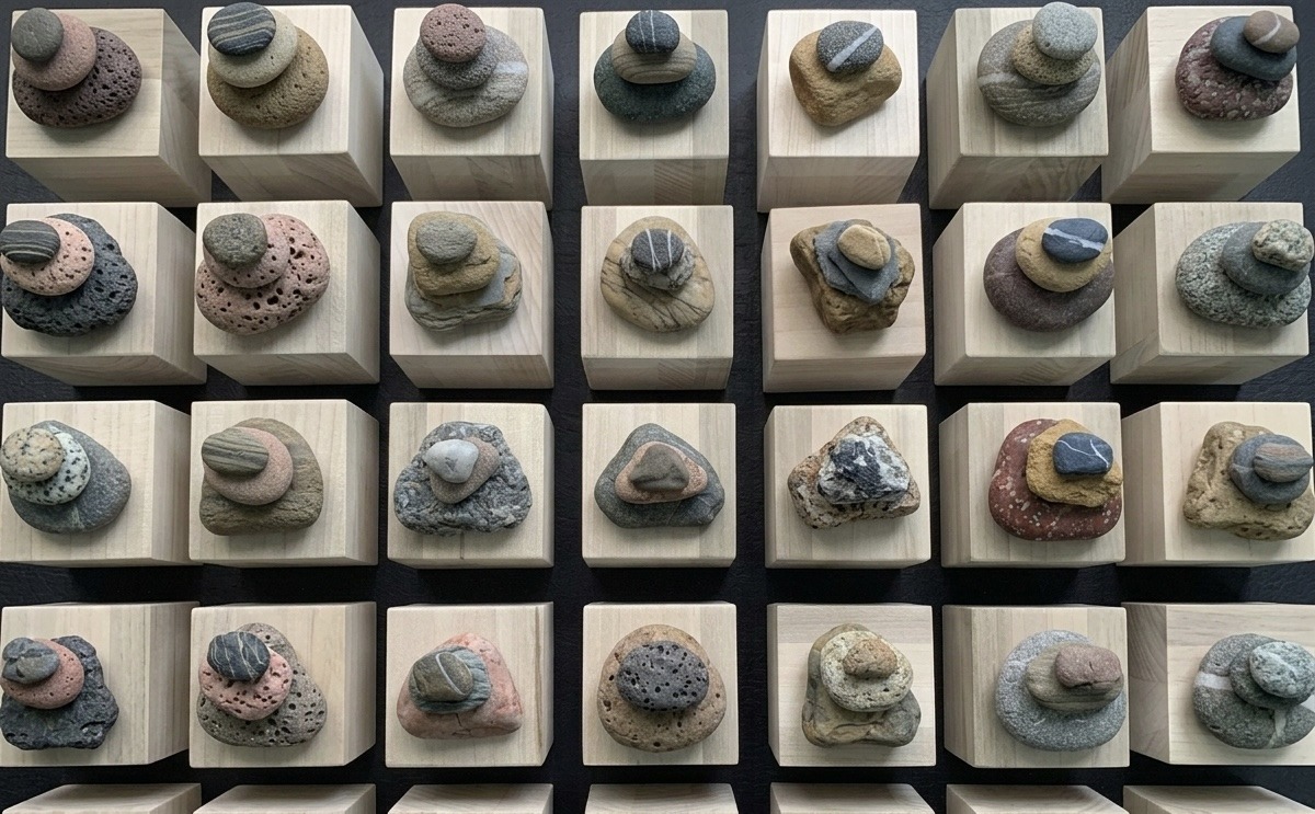 Composition — base and accent stones laid out for pairing