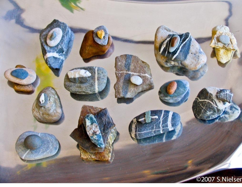 Groupings — a bowl of finished, bonded compositions